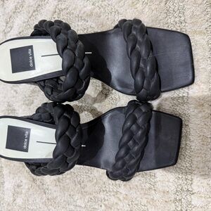 Dolce Vita Black Braided Double-Strap Slide Sandals